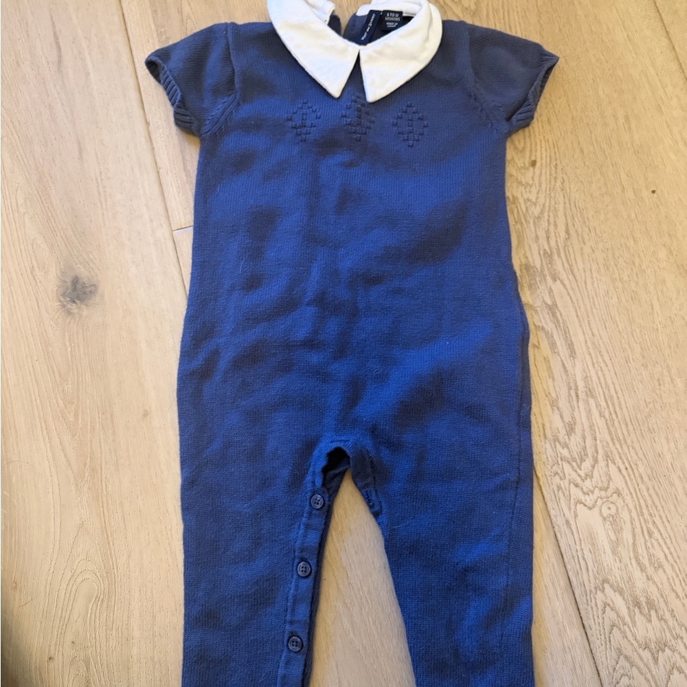 Janie and Jack Navy Bodysuit with White Collar